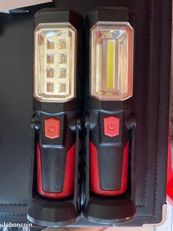 Lot 2 lampes LED rechargeables Livarno Lux crochet + aimant