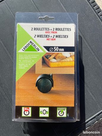 Lot 4 roulettes à platine dont 2 avec freinage