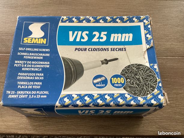 Lot denviron 500 vis 25 mm pour cloison sèche