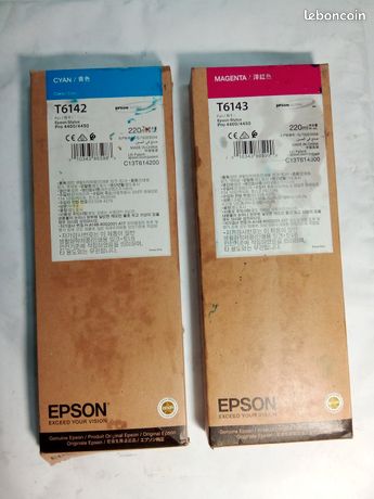 Lot de 2 Cartouches encre EPSON T6142 T6143 Originales