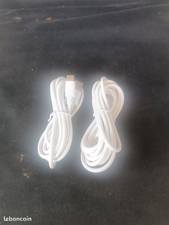 2 cordons USB 10 Ampères 2 mètre