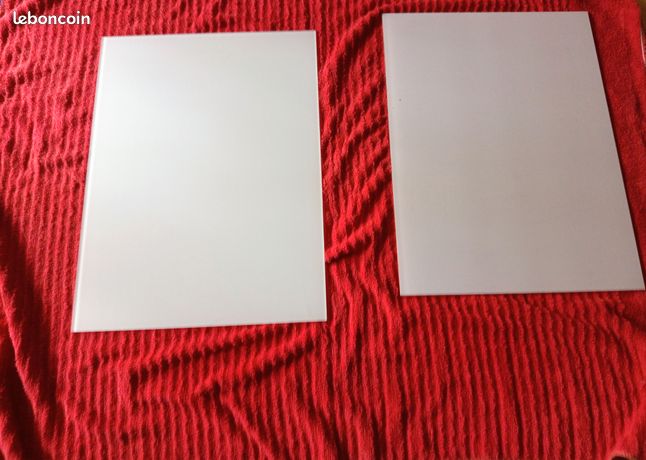 Lot de 2 plaques en verre blanc 60/45
