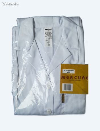 Lot de 2 Vestes Blanche Travail Mercure, EPI Catégorie 1, Taille 2 - 44/46, A 90082