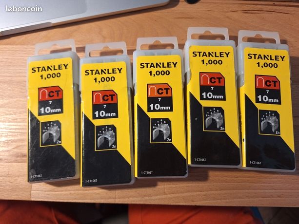 5000 5 STANLEY 1-CT106T Agrafe cavalier 10 mm Type 7 Boîte 1000 pièces