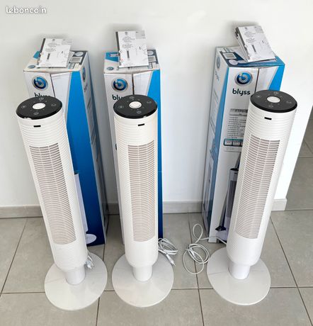 3 Ventilateurs Colonne 91 cm BLYSS Pièce avec Télécommande Parfait Etat de Fonctionnement