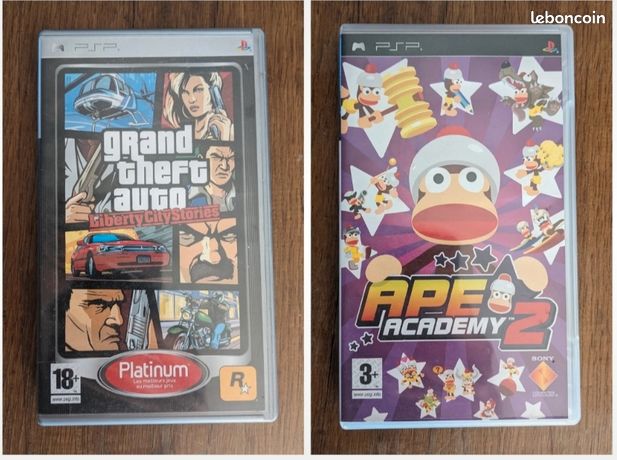 jeux PSP Grand theft Auto liberty city stories & Ape academy