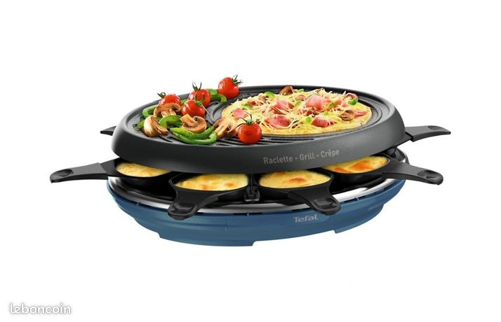 Machine TEFAL colormania 3 en 1 raclette / grill plancha / crepiere electrique jour de fete >19eruos