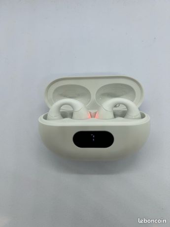 Magnifiques Écouteurs Bluetooth Sport Avec Station de Charge LCD blanc