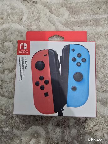 Manettes Joy-Con - ROUGE Néon et BLEU Néon pour Console Switch OFFICIEL