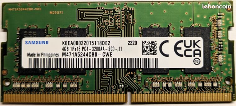 Mémoire RAM 4 Go DDR4 SO-DIMM 3200 MHz