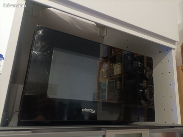 Micro ondes grill elsay noir 1000w plateau tournant