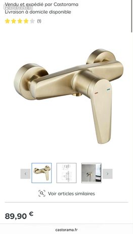 Mitigeur de douche mécanique laiton brossé Edouard Rousseau Gloss neuf