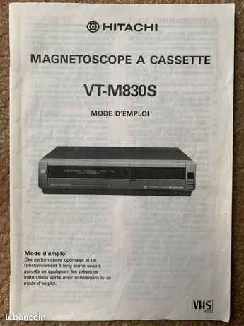 Mode d’emploi magnétoscope Hitachi VT-M830S