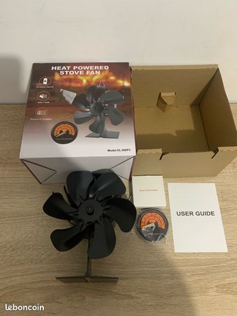 Ventilateur poele à bois Uzimoo 4 pales Cheminée/Gaz/Bûches de Poêle