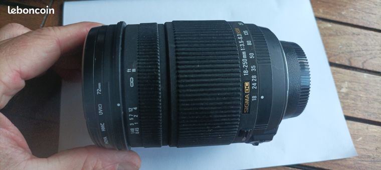 OBJECTIF SIGMA DC 18-250 mm 13.5-6.3 HSM OS MONTE NIKON
