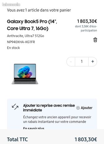Ordinateur portable Samsung Galaxy book5 pro Urgent