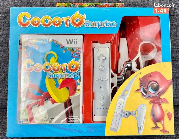 Pack Nintendo Wii Jeu Cocoto Surprise + Canne à Pêche Accessoire