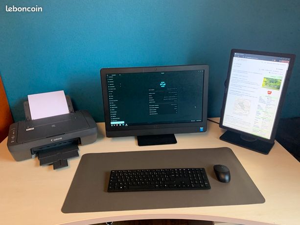 Pack PC familial Dell AIO double écran ZorinOS Éducation, bureautique, internet, i rimante