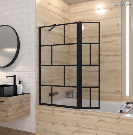 Pare baignoire/ pare douche avec volet pivotant