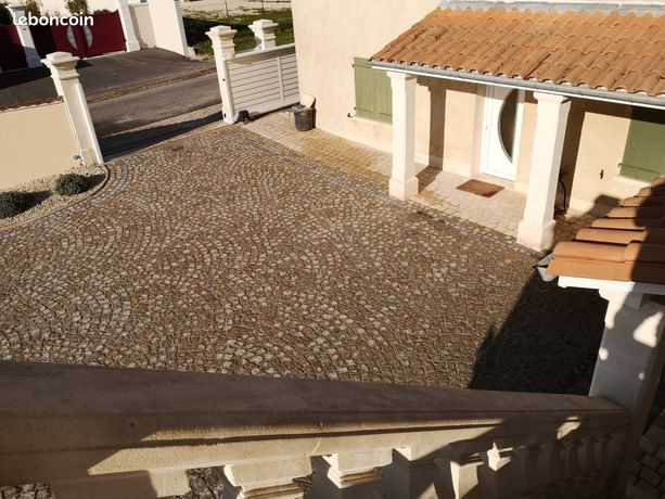 Pavés granit beije