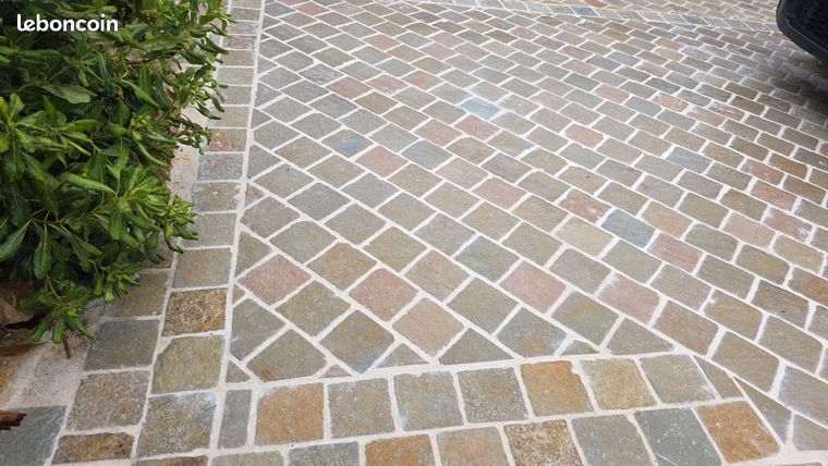 Pavés pierre naturelle 14m²