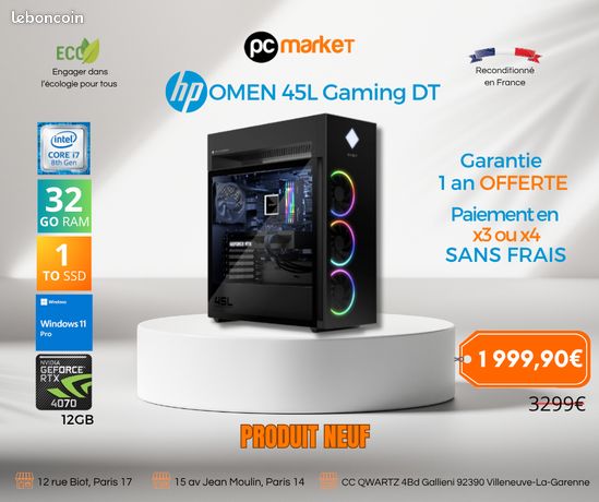 Pc fixe HP OMEN 45L Gaming DT