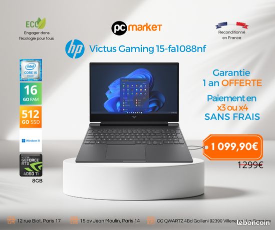Pc portable HP Victus Gaming 15-fa1088nf