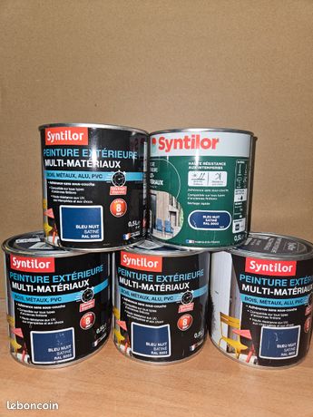 Peinture exterieur multi-materiaux Fer Bois Pvc Alu Métaux syntilor bleu nuit satiné 5003 tenue 8ans