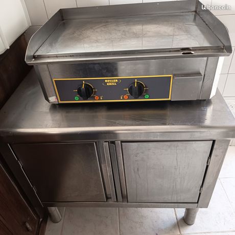 Plancha chrome sur meuble inox