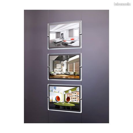 Porte affiches lumineux pour agencement vitrines