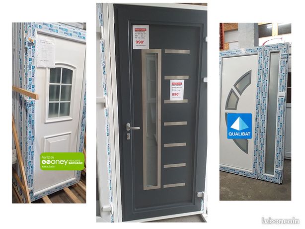 Porte dentrée PVC blanc avec vitrage