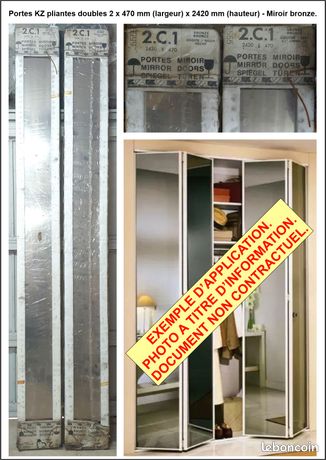 Portes KAZED pliantes doubles - Miroir bronze