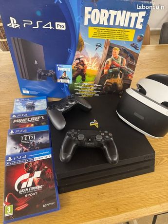 Ps4 pro 1to avec 2 manette+ casque vr1 + 4 jeux