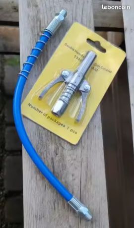 Raccord de Pistolet à GraisseRaccord de Pistolet à Graisse Coupleur pour Pompe Haute Pression Embout Pompe à Graisse avec Tuyau Flexible pour Types de Presses à Graisse