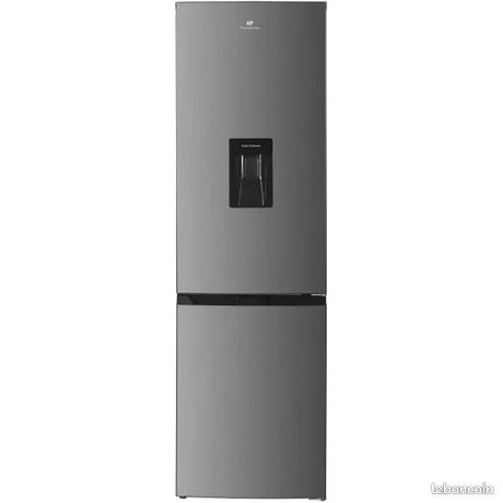 Réfrigérateur congélateur bas CONTINENTAL EDISON 325L Total No Frost Sans givre- distributeur d'eau- Inox