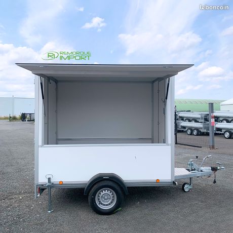 Remorque Fourgon avec Hayon magasin Idéale pour Commerce Ambulant et Itinérante