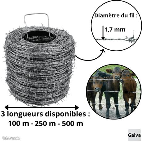 Ronce Barbelé Galvanisé fil de 1.70mm