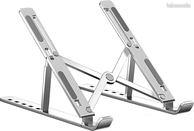 SGIN Support pour Ordinateur Portable en Aluminium, Pliable et Ergonomique, antidérapant, Support réglable pour Ordinateurs Portables jusqu'à 9 Pouces