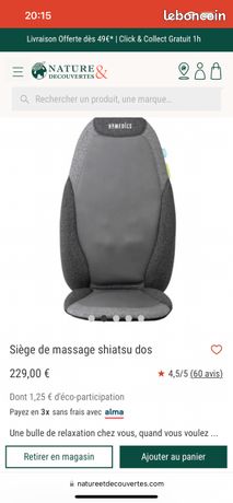 Siège de massage shiatsu dos