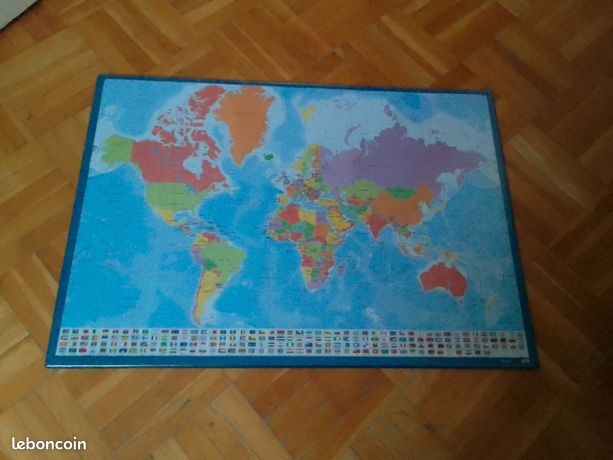 Sous main bureau carte du monde