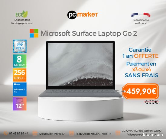 Tablette Microsoft Surface Laptop Go 2