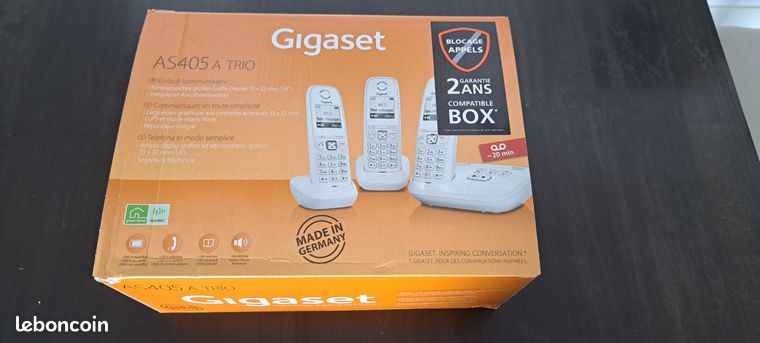 Téléphone fixe Gigaset AS405 A TRIO avec répondeur