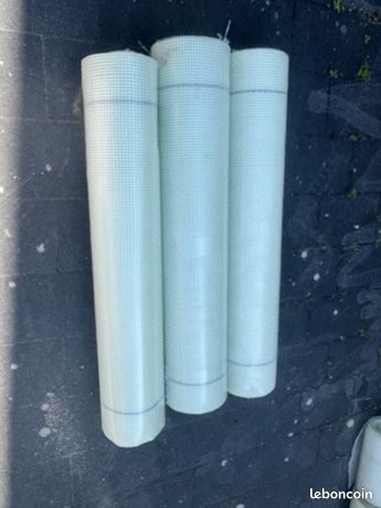 Toile de renfort fibre de verre 50 m × 1 m maille 10×10 mm spécial enduit extérieur