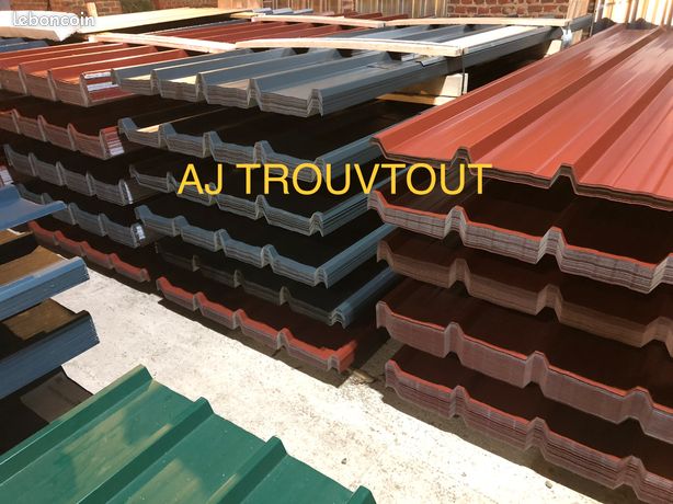 Tole acier nervure 3m00 gris anthracite rouge ardoise beige vert noir 28,50 euros ttc la plaque