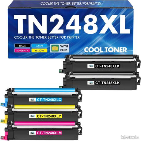 Toner 5-Pack TN248XL TN248 MFC-L3760CDW Compatible pour Brother TN-248 TN-248XL TN-248CMYK MFC-L3740CDW DCP-L3560CDW MFC-L3740CDWE MFC-L8390CDW HL-L3240CDW HL-L32220cwe DCP-L3520cdw